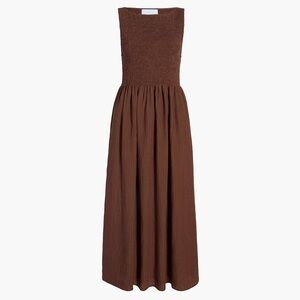 NEW Hill House Cosima Nap Dress in Chocolate Tonal Seersucker NWT
